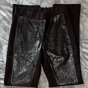 Tricotto Black Leggings with Laser Cut Design